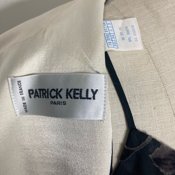 Archival fashion Patrick Kelly Paris vintage sateen contrast longline blazer - Picture 6 of 10